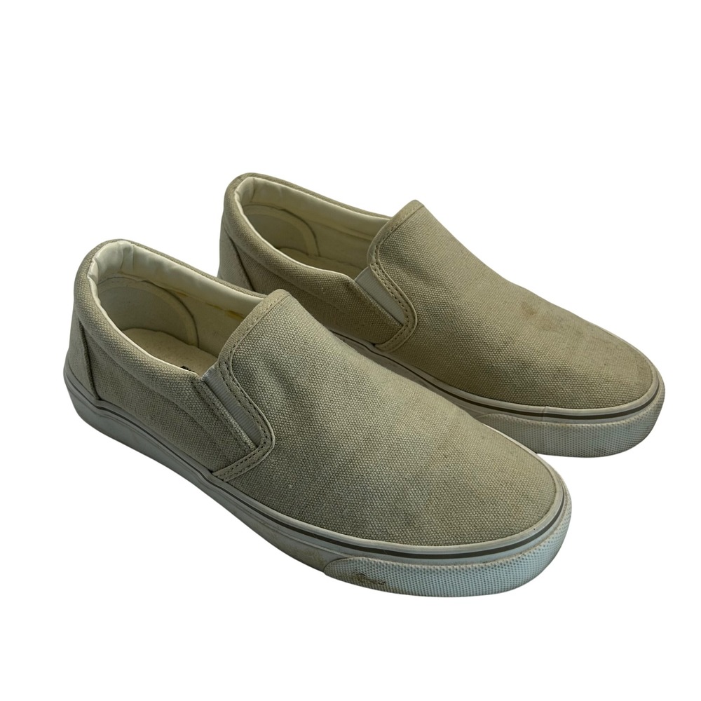 Natural Reflections Womens Beige Canvas Slip On‎ Sneakers SC-0404-VABK Size 7.5